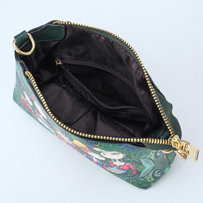 Moda dos desenhos animados impressão feminina pequena bolsa de ombro alta qualidade couro do plutônio mini bolsa bonito estilo meninas dos desenhos animados sacola de compras