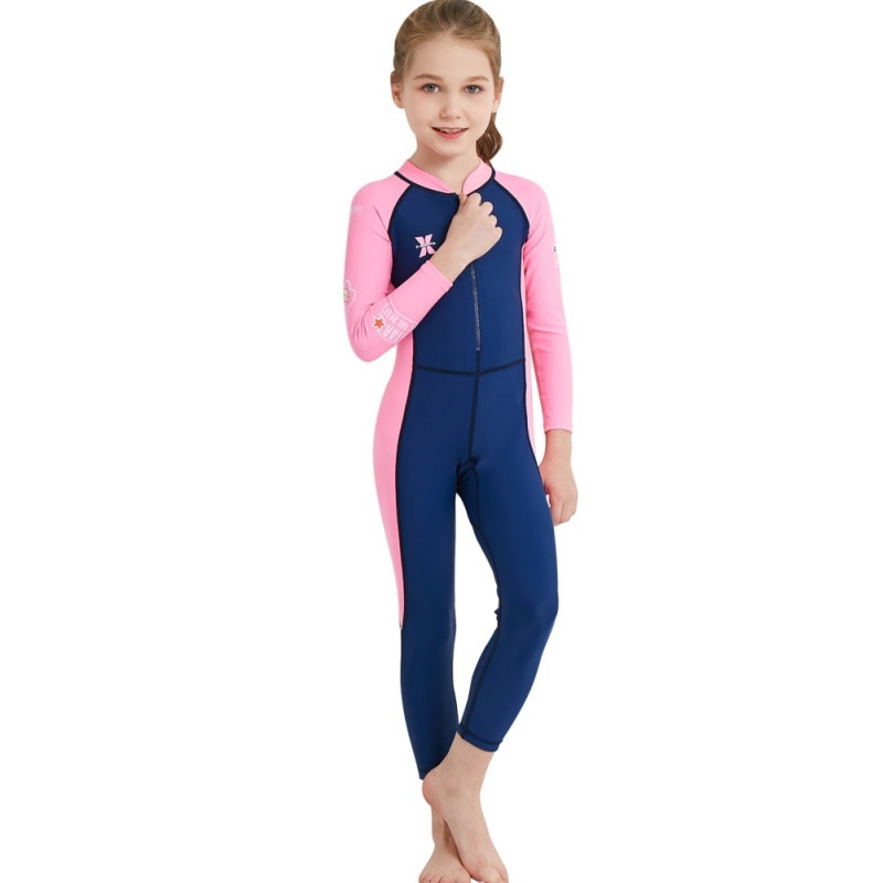 The One-piece Neoprene Kids Diving Suit Wetsuit children for boys girls Keep Warm Long Sleeves UV protection Swimwear