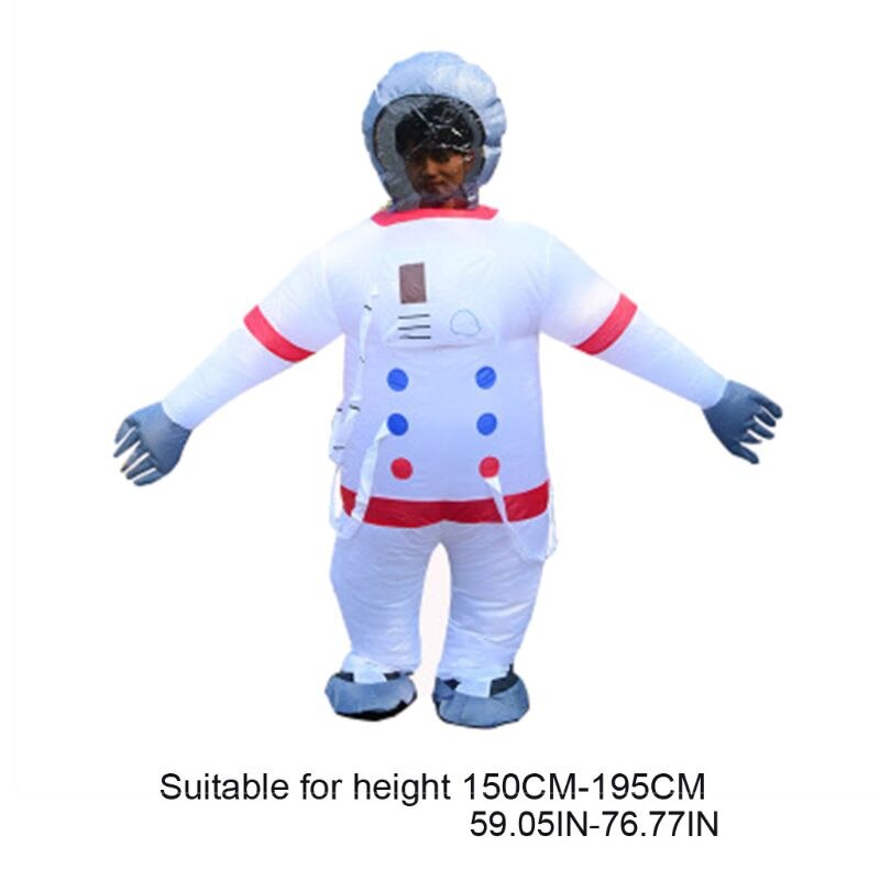 Volwassen Astronaut Kostuum Grappige Opblaasbare Blow Up Dragen Rit Op Outfit Vet Pak Halloween Cartoon Accessoires