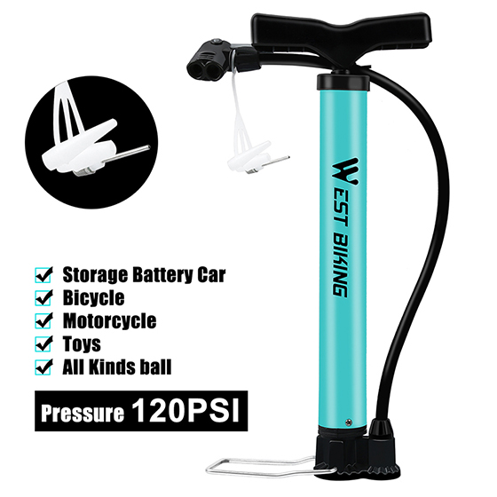 WEST BIKING 120Psi Cycling Foot Pump Portable Mini Bicycle Pump Hose Tire Inflator A/V F/V Ultralight MTB Road Bike Air Pump: Default Title