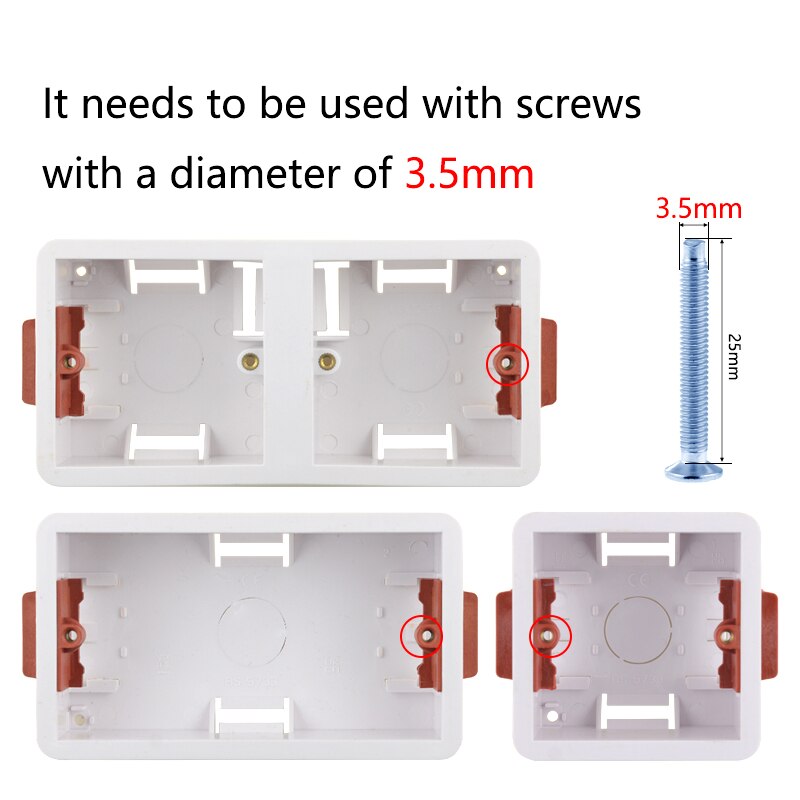 Electrical Box Dry Lining Box For Drywall / Gypsum Board / Plasterboad 46mm Depth Wall Socket Box Wall Switch Box Cassette
