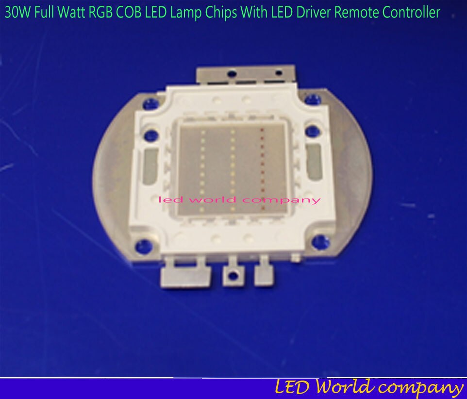 1Set Full Watt RGB Integrated Chip 10W 20W 30W 50W 100W RGB LED lamp + LED Driver +24Key Remote For Floodlight Spot light bulbs: 30W  chip no driver