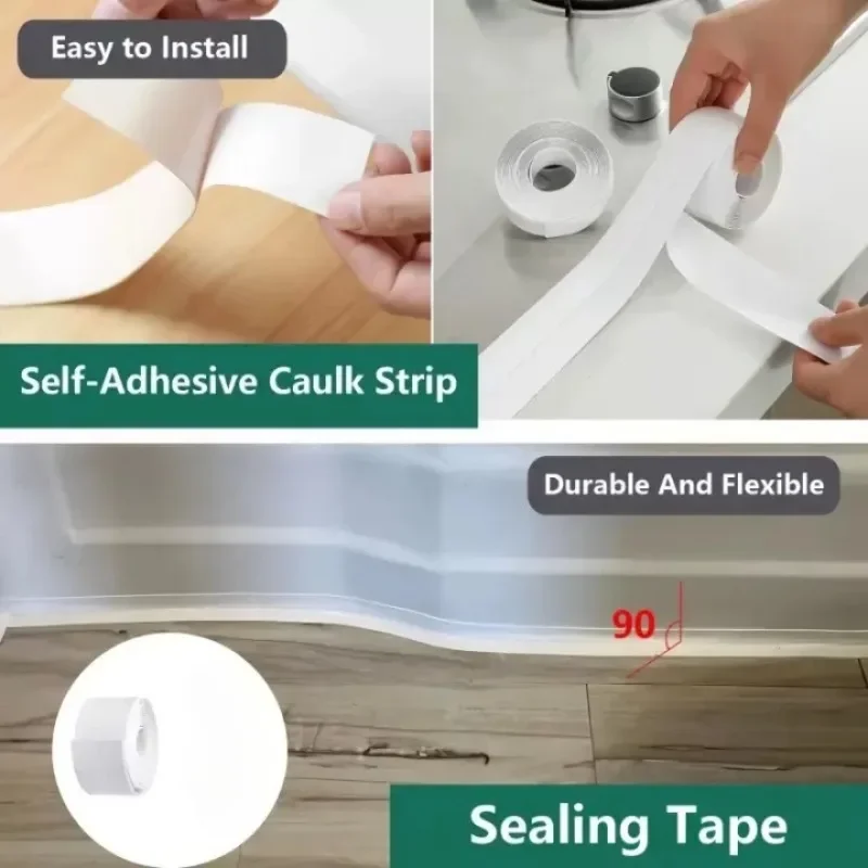 Kitchen Sink, Washing Sink Oil Proof Sticker Bathroom Toilet Sticker Wall Corner Line Sticker Waterproof and Mildew Proof Tape