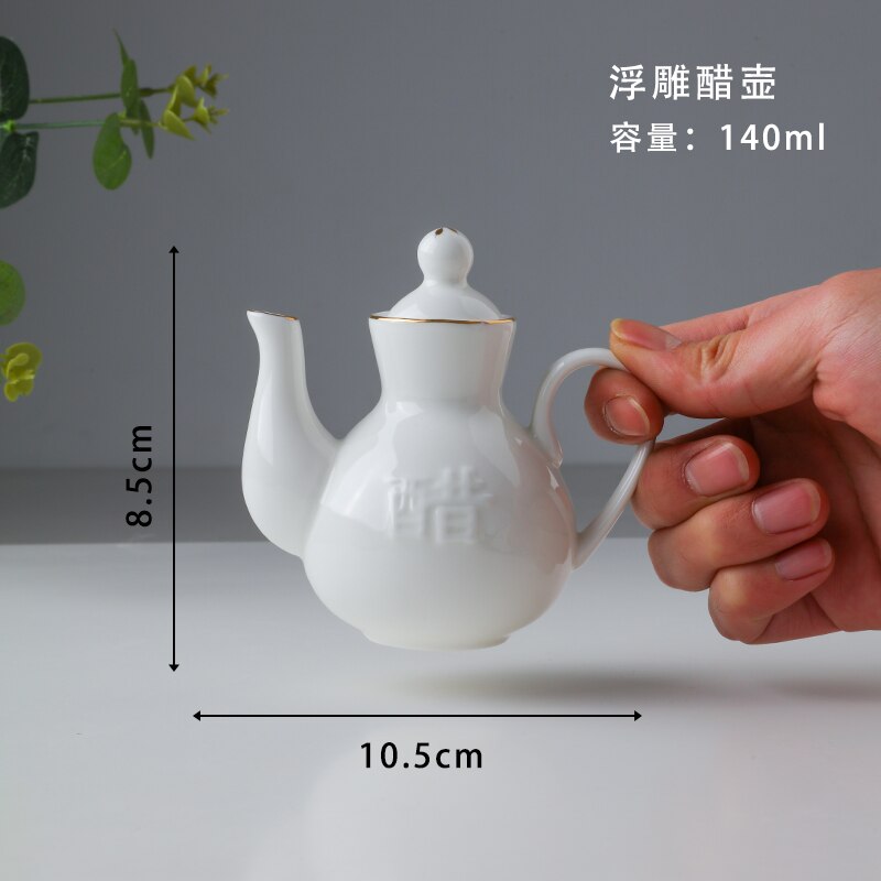 Dining Table Oil Bottle No Drip Dispenser Cooking Ceramic Oil Bottle Container Storage White Cosas De Cocina Kitchen Tool OC50TL: 140ml A