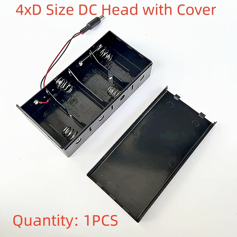 2/4/8 *D Size Battery Case Holder 3V 6V 12V Battery Storage Box with 5.5*2.1mm DC Plug: green