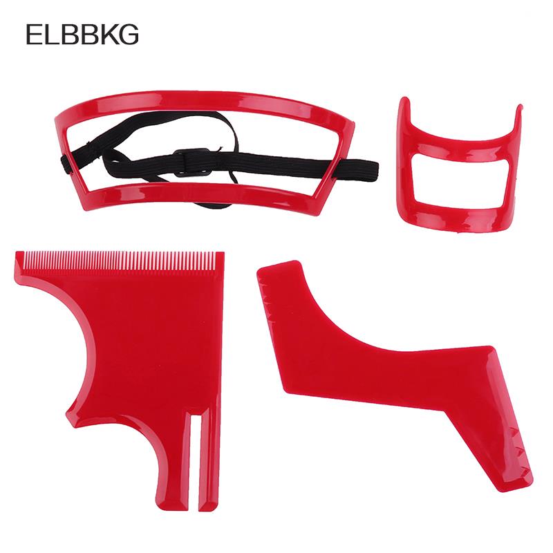 1Set Mannen Baard Kammen Haar Trimmers Plastic Mannen Baard Vormgeven Styling Kam Schoonheid Tool Voor Haar Baard Trim Sjablonen Liniaal