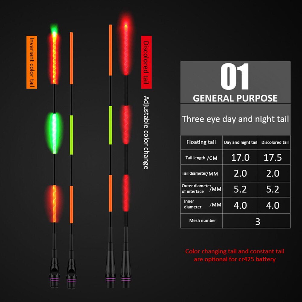 Smart Led Fishing Float Electric Fishing Float Night Light Luminous Electronic Float Fishing Tackle Fishing Floating Tail: NO 1