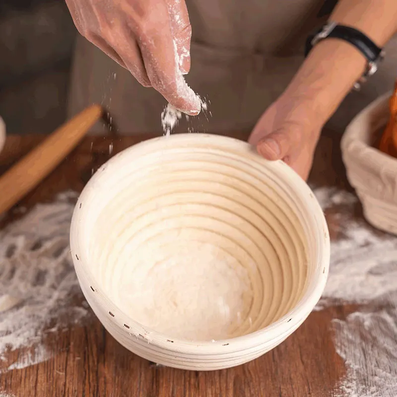 Brot Rattan Gärkorb Oval/Runde Handgemachte Rattan Weide Backen Schüssel Backen Werkzeuge einstellen Hause GäSprosse Backen Werkzeuge