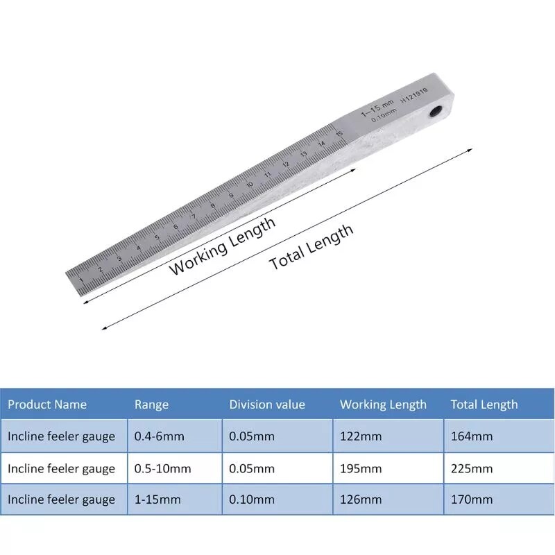 0.5-10mm 1-15mm 0.4-6mm stål kileføler gauge revne fladhed layout og måleværktøj kilemåler kileskær