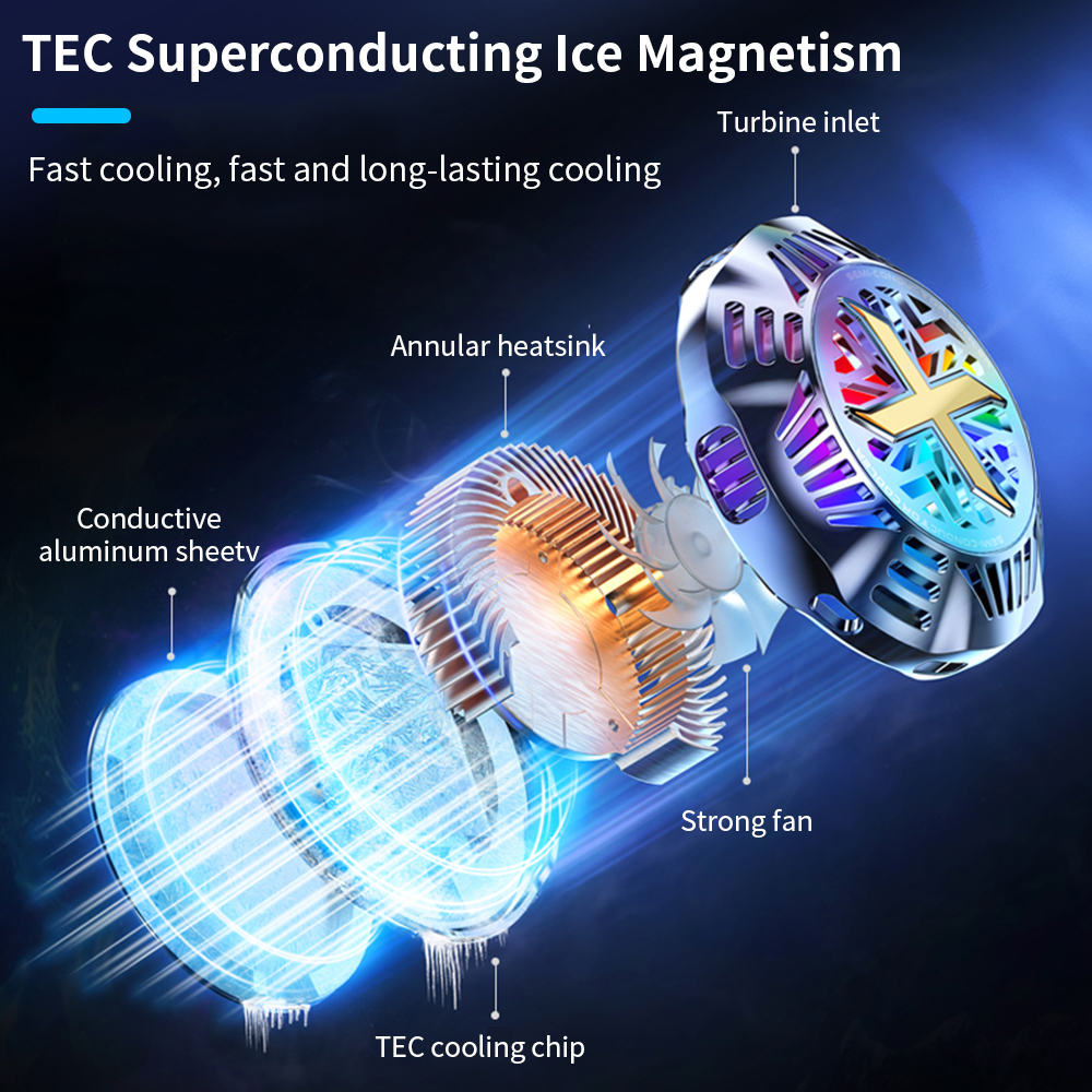 TISHRIC ventola di raffreddamento mobile Smartphone più fresco dissipatore di calore anulare TEC patata fritta di raffreddamento foglio di alluminio conduttivo accessori per telefoni