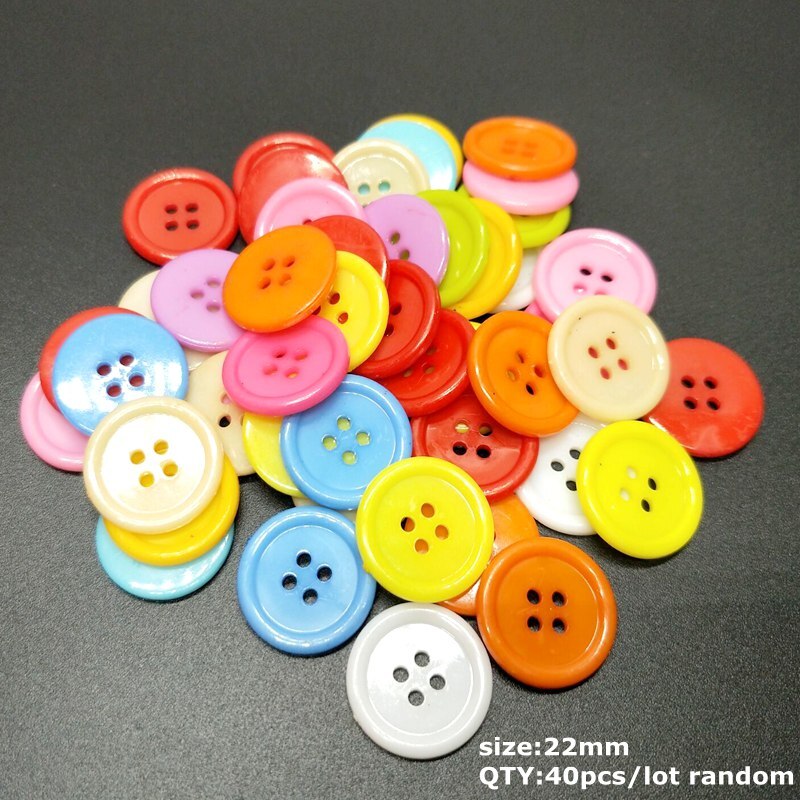 HL 20-100 STUKS Multi Maten Ronde Knoppen Mini Tiny Naaien Gereedschap Scrapbooking Knop Decoratieve Kleding Kleding Accessoires DIY: 22mm 40pcs