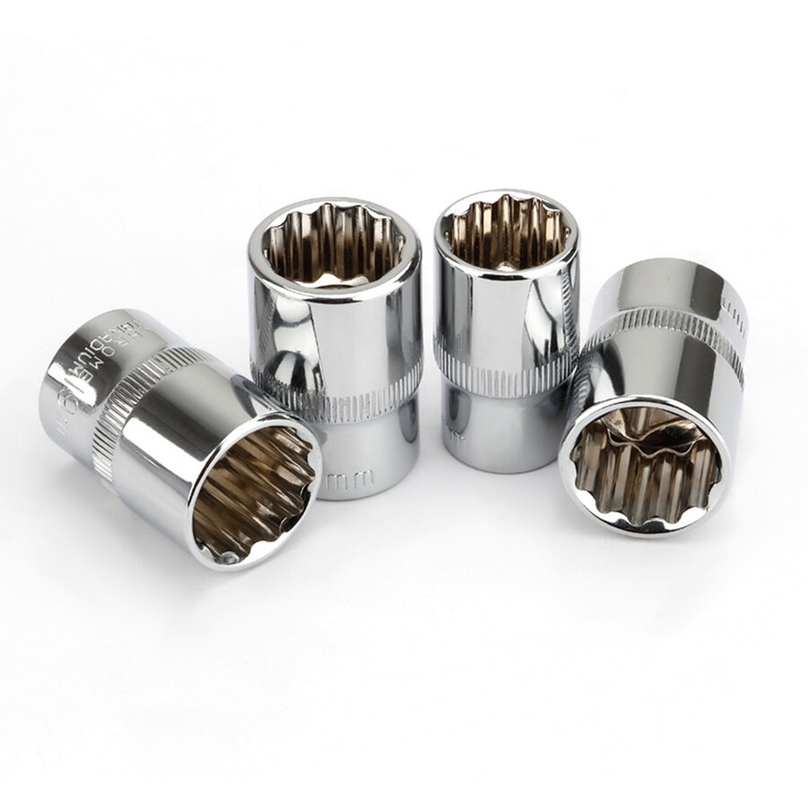 Square Drive 12-point Socket Bit 1/2" 8-32mm Ratchet Wrench 12pt Sockets Hand Tool Kit 12 Angles Plum Blossom Sleeve