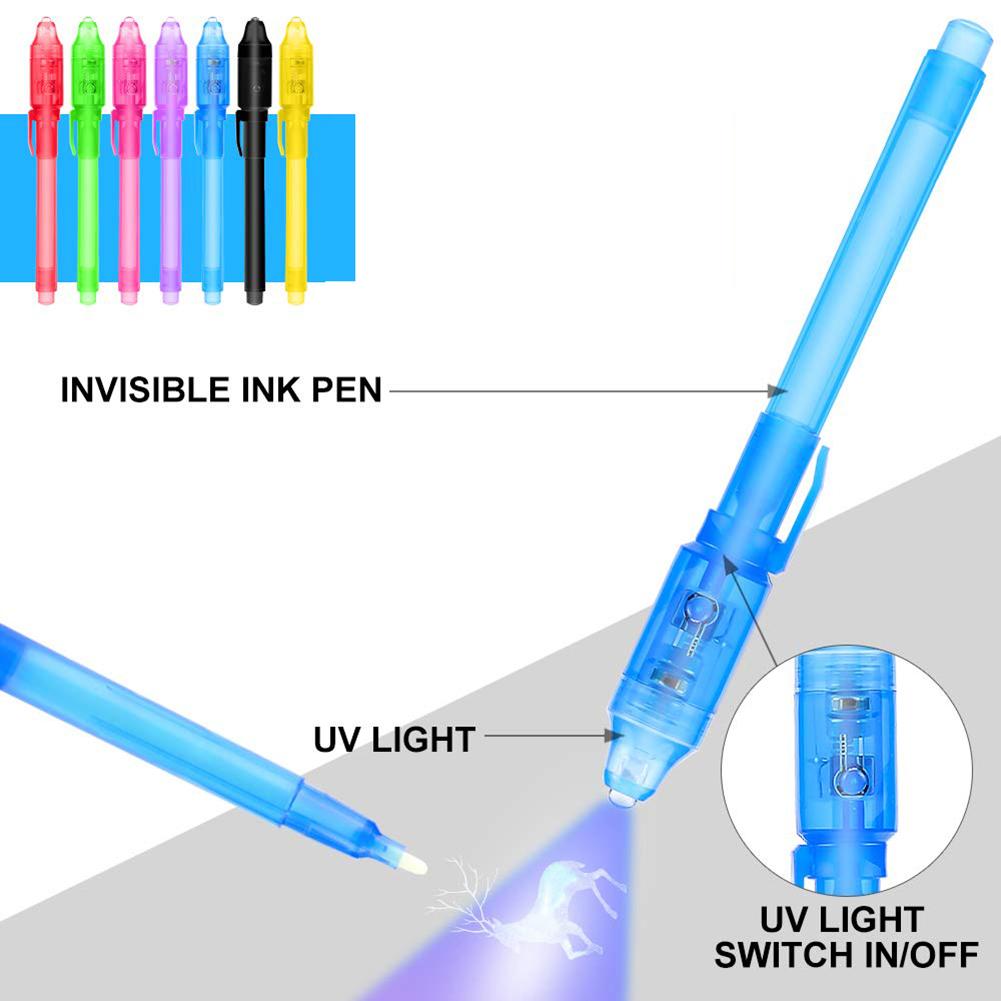 Secret Pen Verjaardagsfeestje Onzichtbare Inkt Pen Met Uv Licht Voor Kinderen/Volwassenen