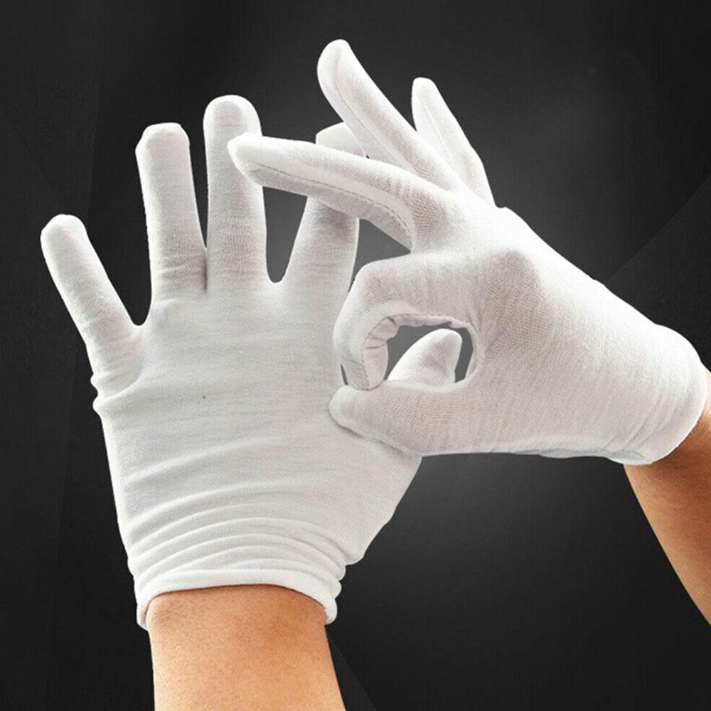 12 Paren/partij Wit 100% Katoen Ceremoniële Handschoenen Voor Mannelijke Vrouwelijke Presenteren/Obers/Drivers/Sieraden Handschoenen