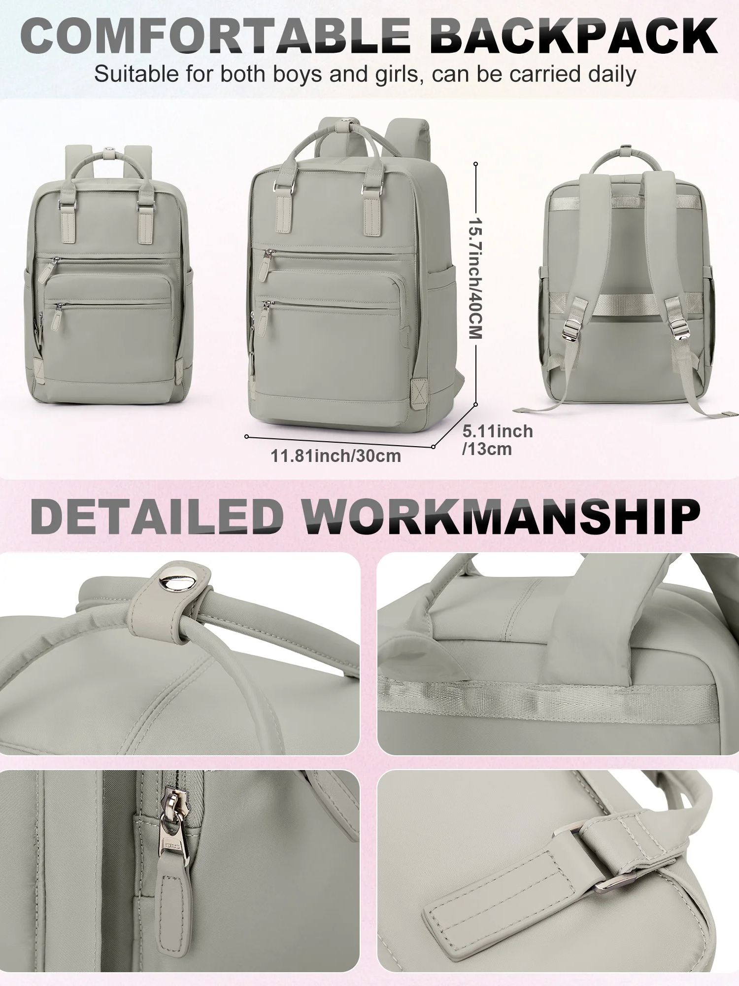 Mädchen Schult asche Laptop Rucksäcke Frauen Pendler Nylon informellen Rucksack, lässige Jugend schule Bücher tasche 2024 Hochschule Rucksack