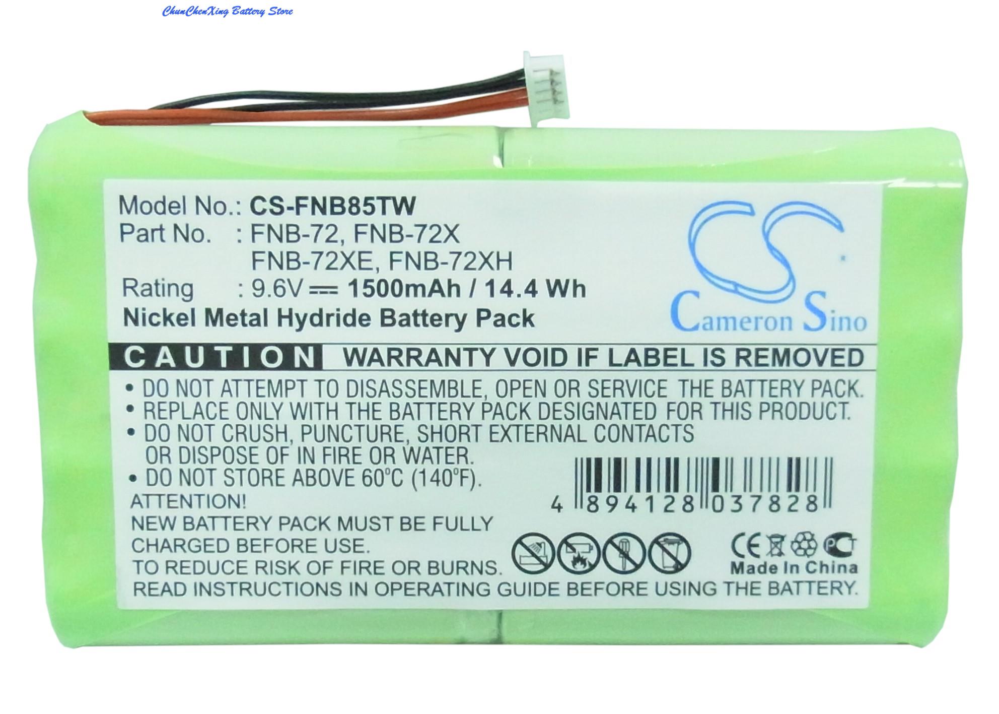 Batería de radio bidireccional de 9,6 V y 1500 mAh FNB-72,FNB-72x,FNB-72xe,FNB-85,FNB-72xx,FNB-72xh para Vertex/YAESU FT-817, FT-817ND, FT-818