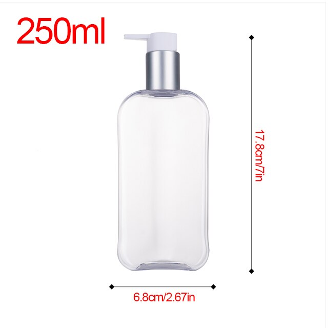 250/350Ml Vierkante Vorm Zeep Hervulbare Fles Handpers Lege Reizen Draagbare Dispenser Olie Douchegel Lotion Opslag fles: C