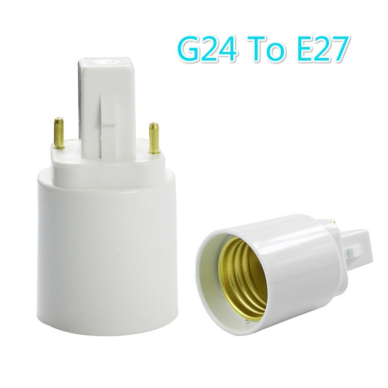 Wit Abs Led G24 Om E27 Adapter Cfl Halogeen Socket Lamp Base Converter Adapter Lamp Holder 110-260V
