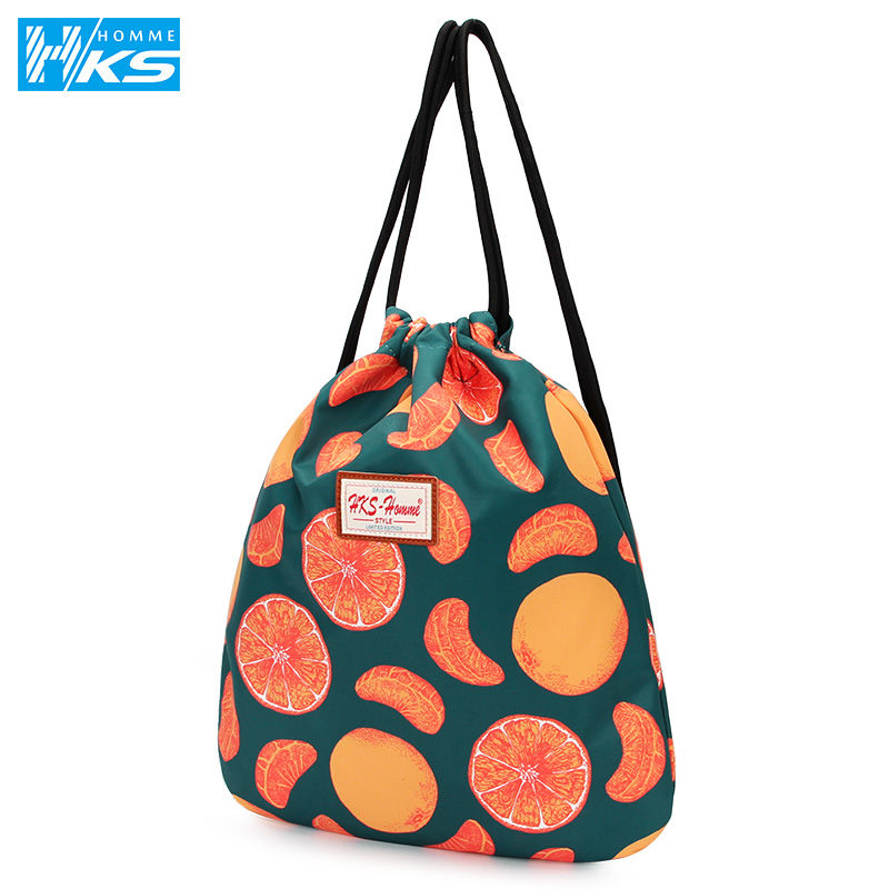 Sac À Dos À Cordon 3D Orange Sacs D'impression Sac À Cordon Sac De Voyage Femmes quotidien Sac Casual Imperméable