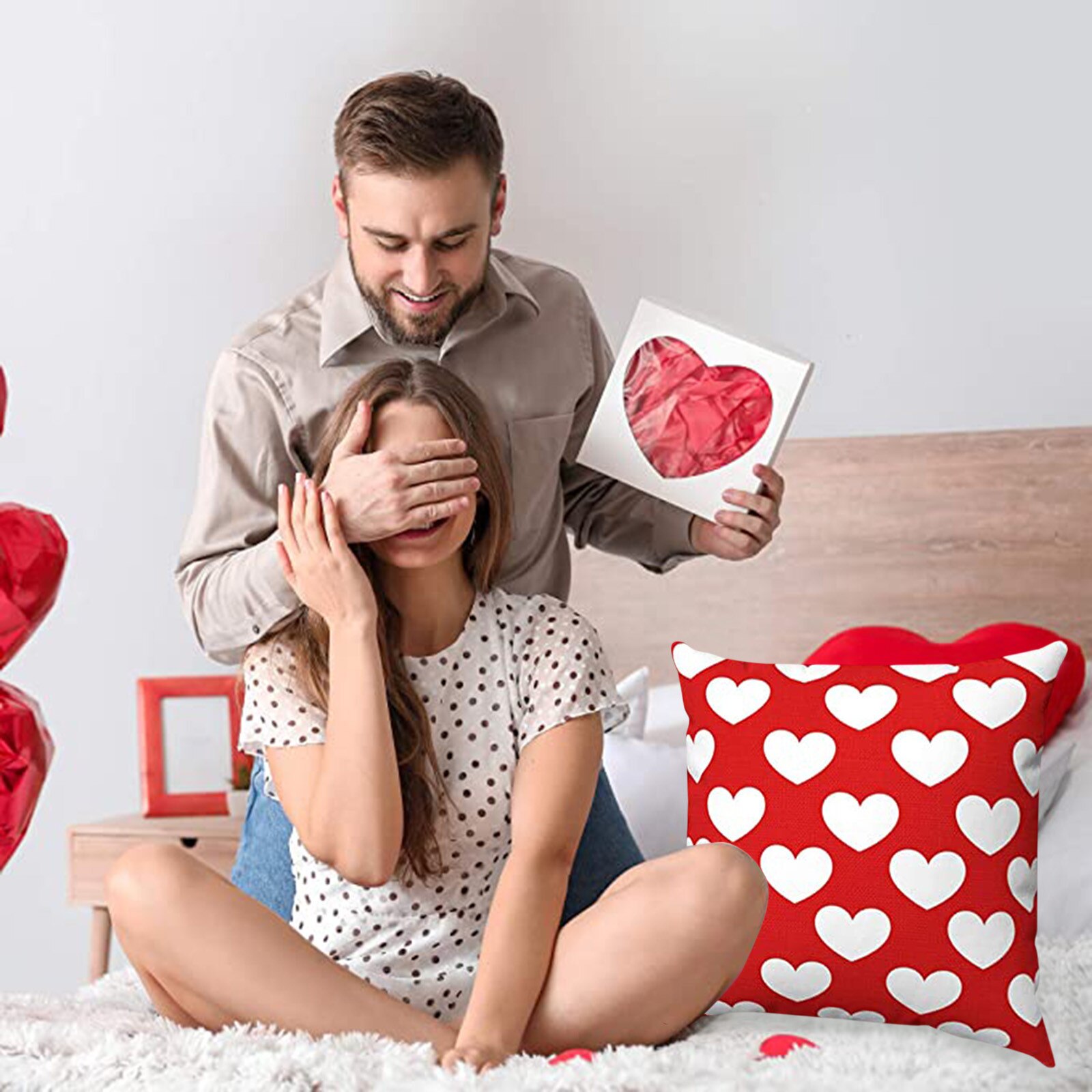 Brief Hart Gedrukt Kussensloop Valentijnsdag Decoratieve Kussensloop Kamer Decoratie Accessoires Kussenhoes