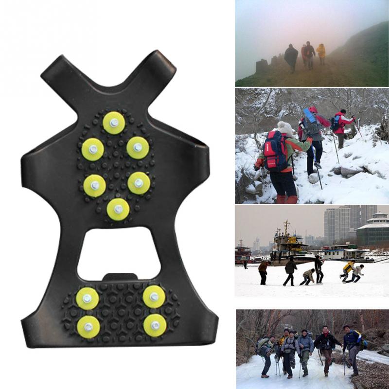 1 Paar Ijs Grips 10 Studs Anti-Slip Sneeuw Ijs Klimmen Schoen Spikes Grips Stijgijzers schoenplaten Overschoenen L0728