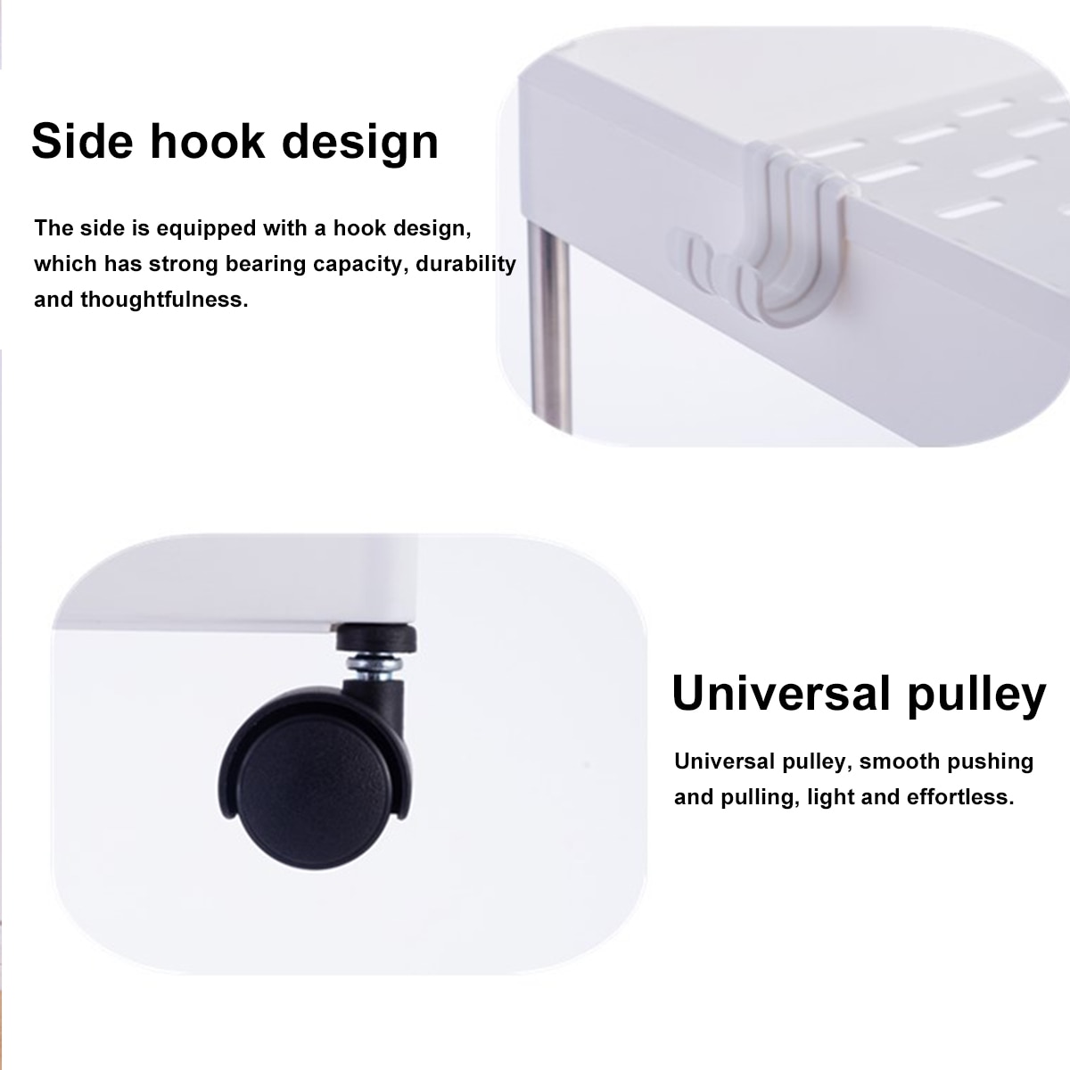 Kitchen Storage Rack Fridge Side Shelf Space Saving Organizer Movable Assemble Plastic Bathroom Organizer Shelf 3/4 Layer