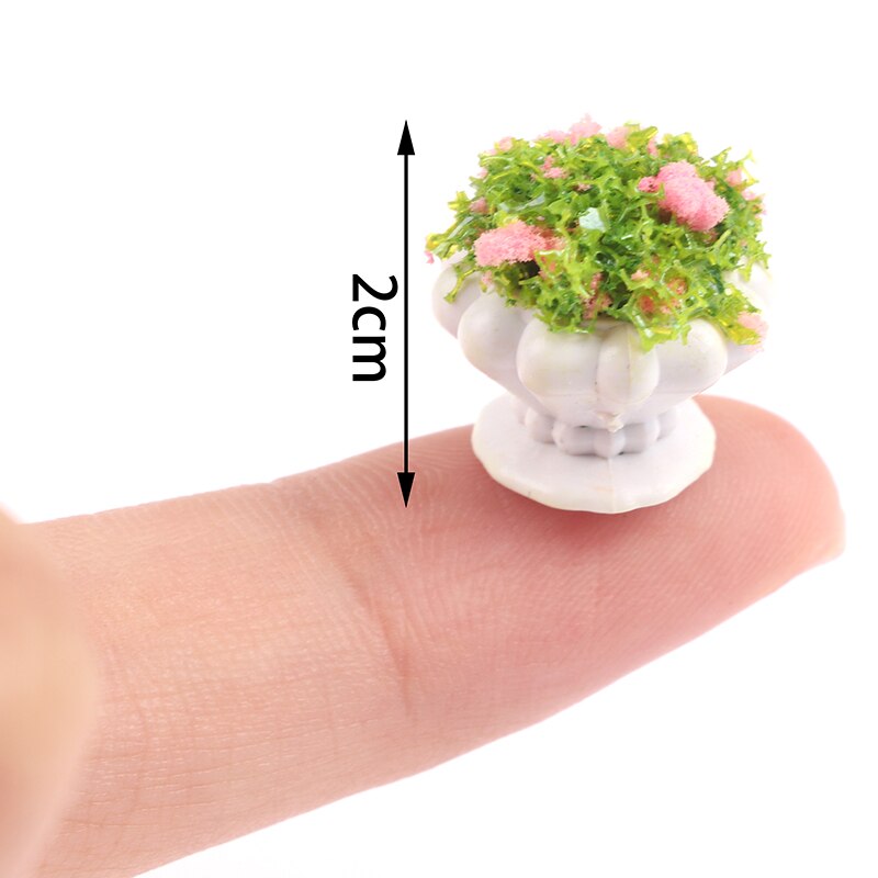 1pc 1:12 Dollhouse Miniature DIY Potted Plant Pot Green Leafed Plant Garden Decoration Dollhouse Collection Kids' Toys: I