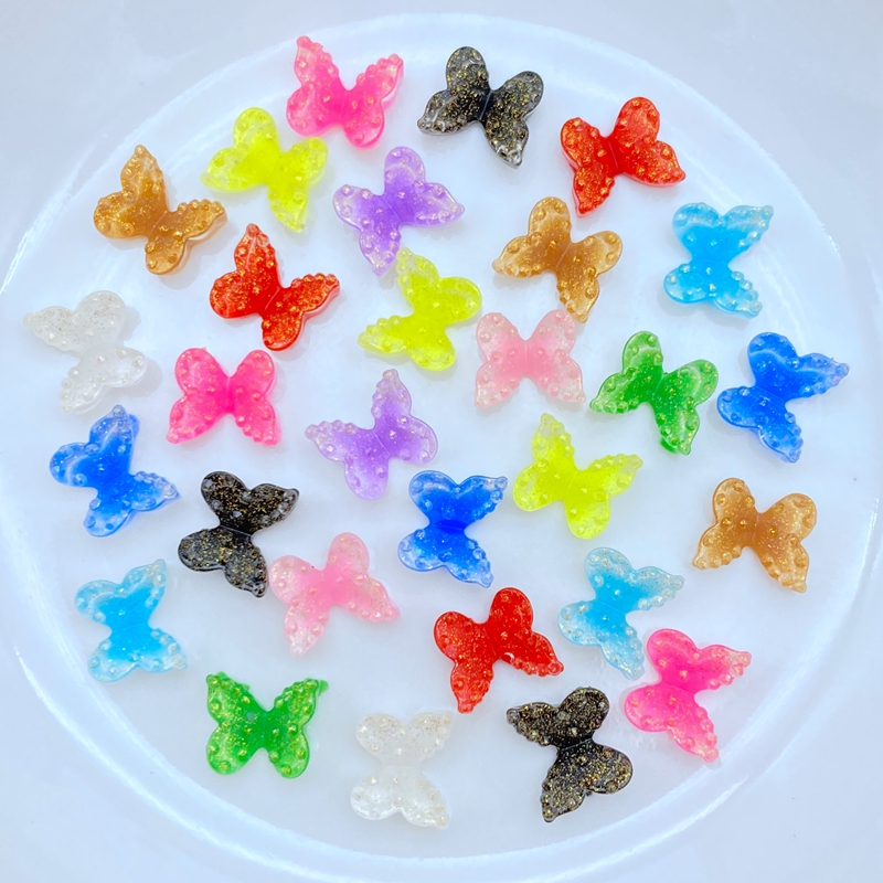 60Pcs Cute Mixed Mini 3D Butterfly Flat Back Resin Cabochons Scrapbooking DIY Jewelry Craft Decoration Accessorie K34: Mixed