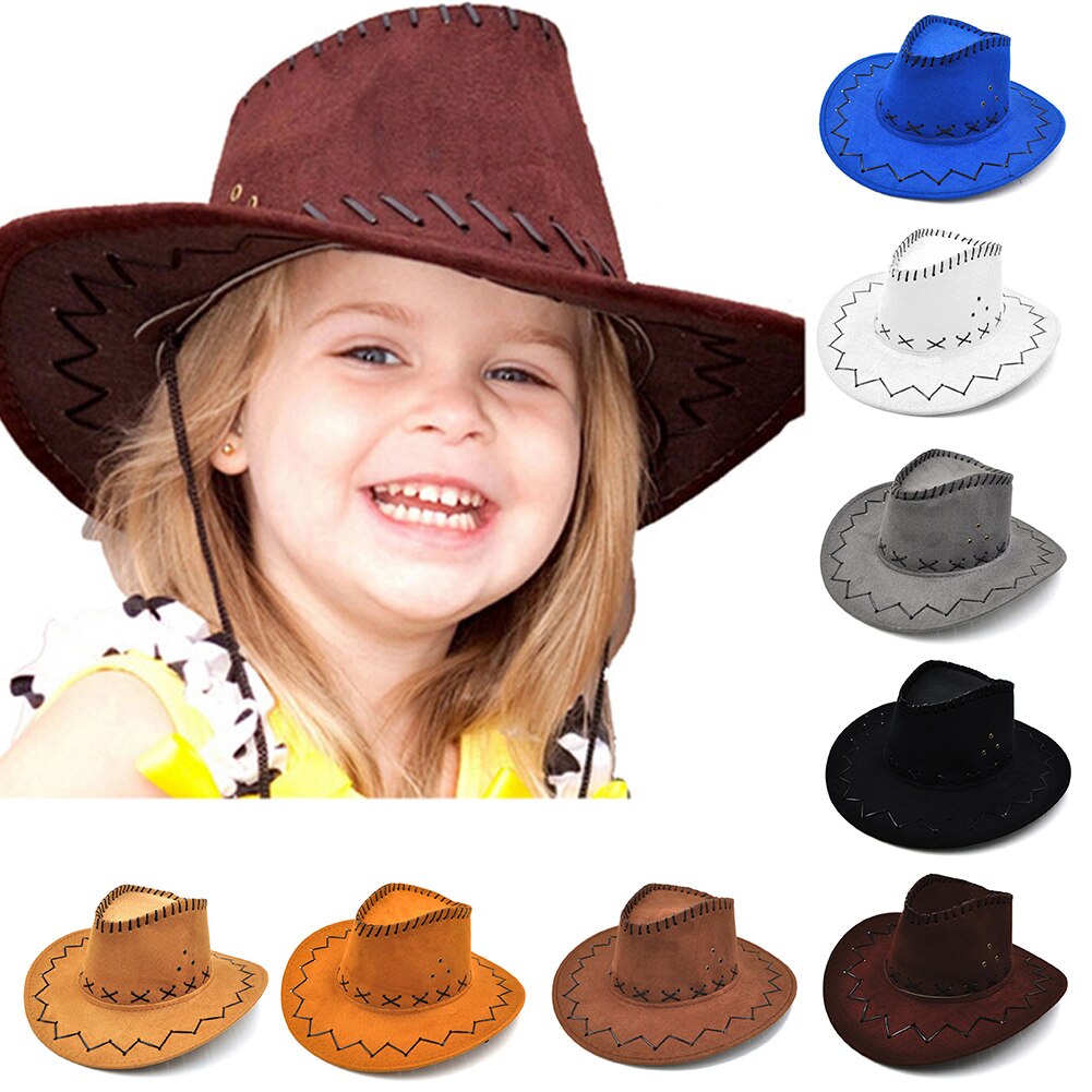 Casual festdräkter halloween cowgirl bred brätte pojkar tjejer riddarkeps solskydd retro vintagetryck cowboyhatt justerbar