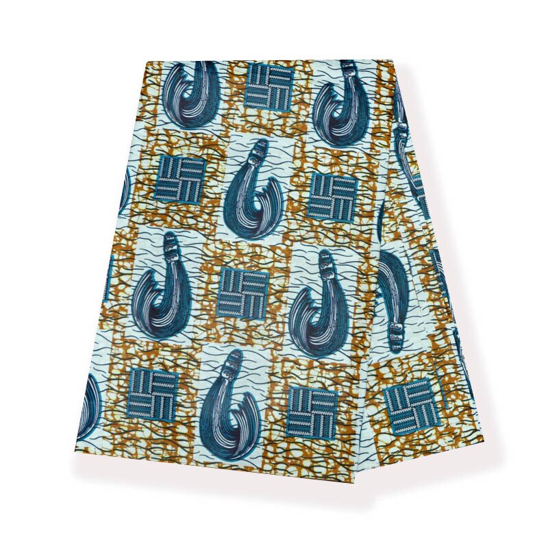 guaranteed java block wax african wax printed in fabric 100% cotton veritable 6yard/piece clothing africa888848: Blue