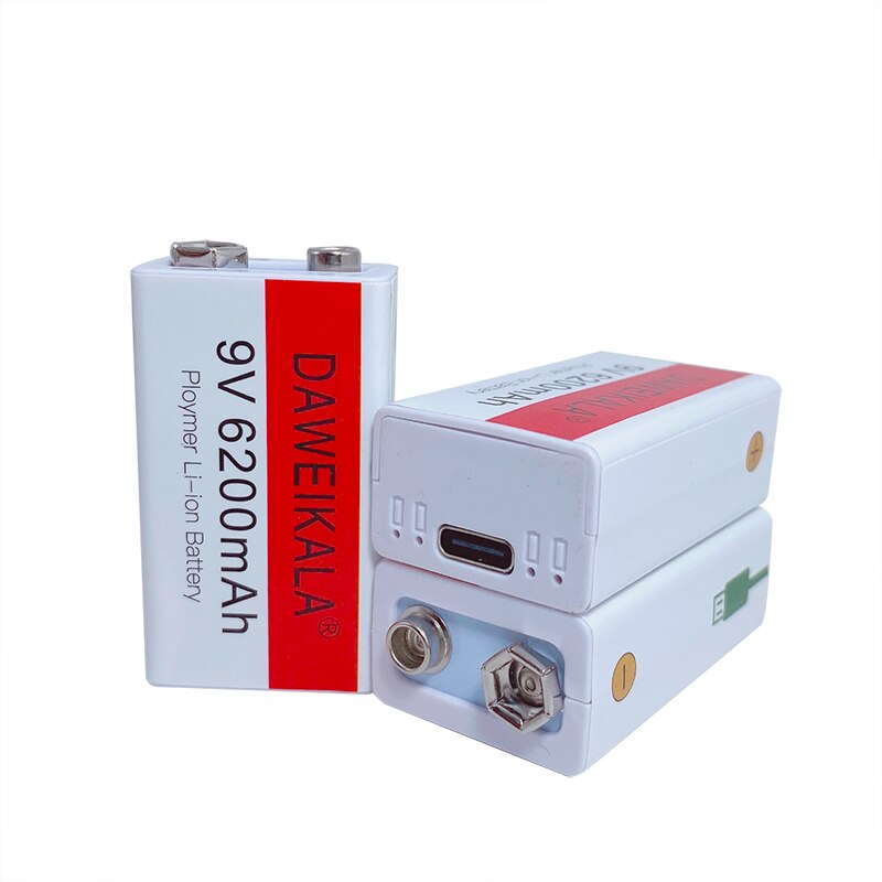 Original 9V USB rechargeable Li-Ion battery 9V 6.2Ah is suitable for camera and other series of electronic products+USB line