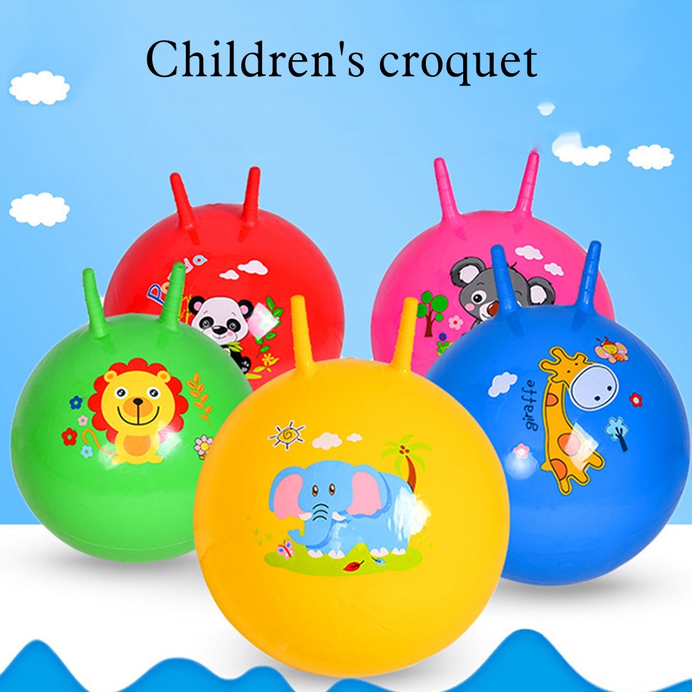 45/55/65CM Educational Inflatable Toy Ball Baby Toys Inflatable Bouncing Balls Claw Handle Ball Kids Jump Games Sports Toys