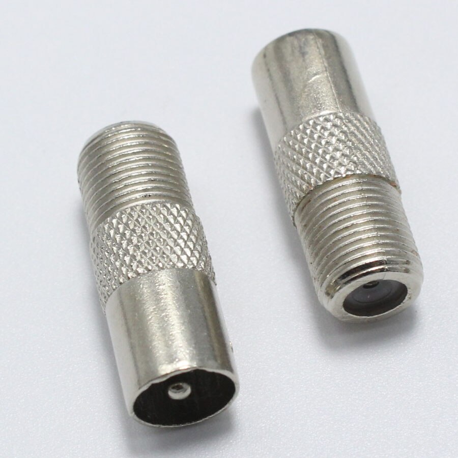 2pcs 2 in 1 F Head TV Male Plug Female jack Closed-circuit Joint Plug Right Angle Antennas TV Coaxial Plugs Adapter Connector