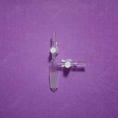 24/40,Glass Vacuum Transfer Adapter,Two PTFE Stopcock,Lab Chemistry Glassware