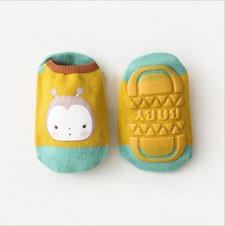 Baby Socks With Rubber Soles Infant Sock Newborn Spring Autumn Children Floor Socks Anti Slip Soft Sole Sock: Yellow / L(3-5T)