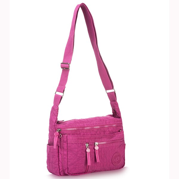 TEGAOTE Small Bags for Women Messenger Crossbody Shoulder Bag Beach Nylon Ladies Solid Bolsa Feminina Multi Zipper Satchel: Purple red