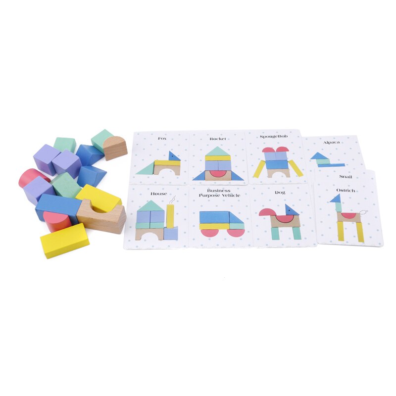 I bambini Prima Educazione in Legno 15 Grano Arcobaleno di Costruzione di Blocchi di Figura Del bambino Cognitivo Creatività Giocattoli Educativi Regalo: Default Title