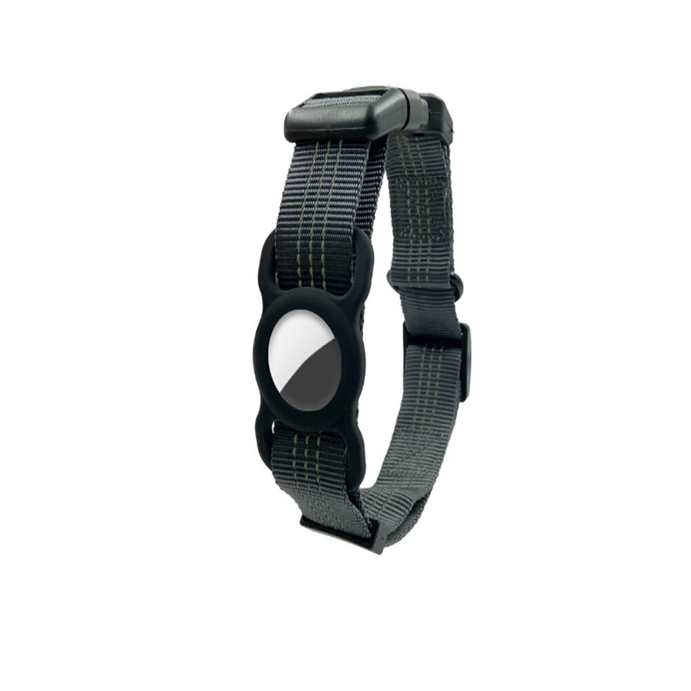 Airtag Dog Collar Heavy Duty Dog Collar With Airtag Holder Case Adjustable Padded Air Tag Pet Collar For Medium Large Dogs: Gray / L