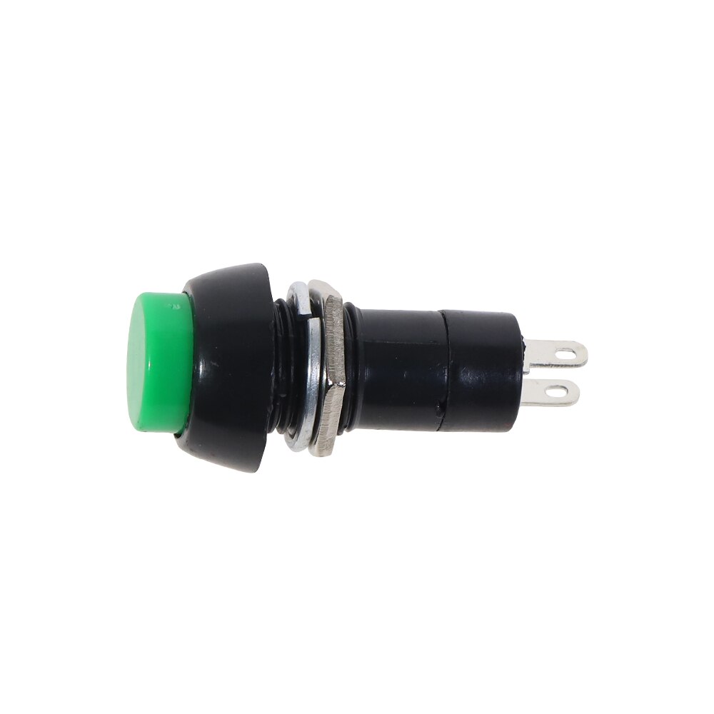 Interrupteur à bouton-poussoir autobloquant en plastique, 12mm, bouton-poussoir, 3a, 250V AC, 2 broches, PBS-11A PBS-11B: green / Momentary