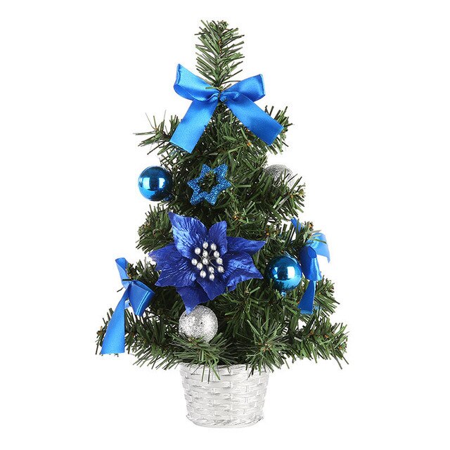 20/30/40Cm Mini Dennenappels Bessen Kerstboom Tafelblad Decor Pijnboom Kerstboom Kerst Decoratie jaar: blue-30cm