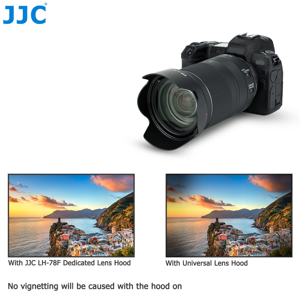 JJC dwustronna osłona obiektywu osłona obiektywu Canon RF 24-240mm f4-6.3 IS obiektyw USM na EOS R6 R5 RP R Ra C70 kamera wymień EW-78F kaptur