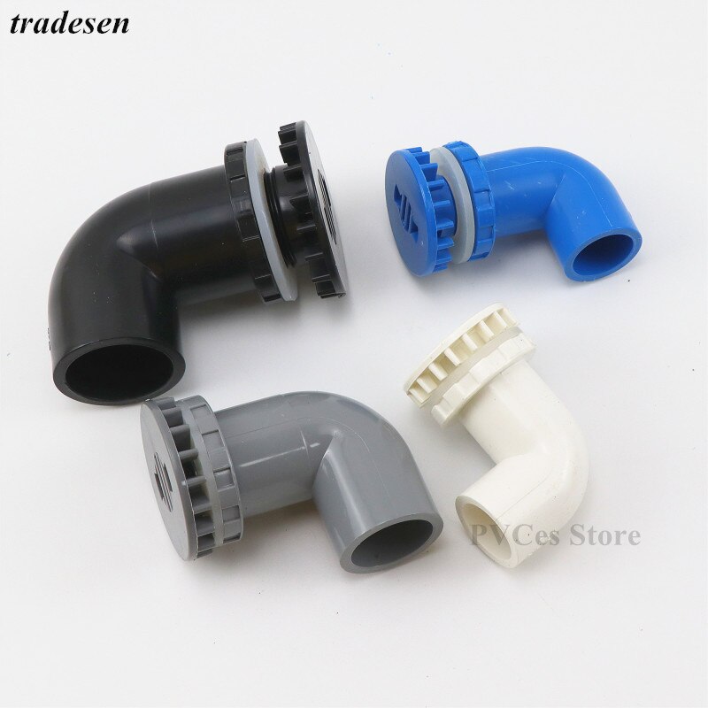 1PC ID 20~50mm PVC Pipe Elbow Aquarium Fish Tank Drain Joints Home DIY Water Supply Tube Fittings Drainage Connectors