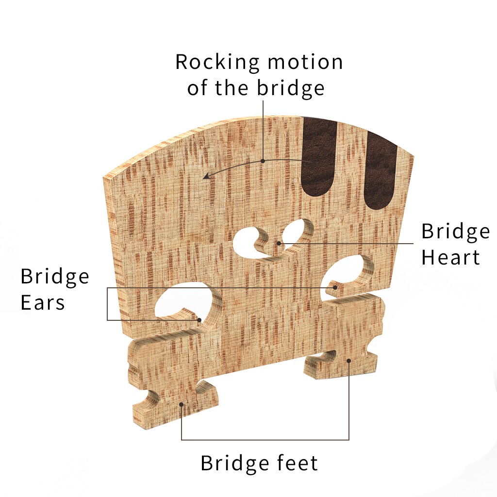 Puente para el violín de arce 4/4, puente de Violín con incrustación de ébano, grado AA, 1 unidad