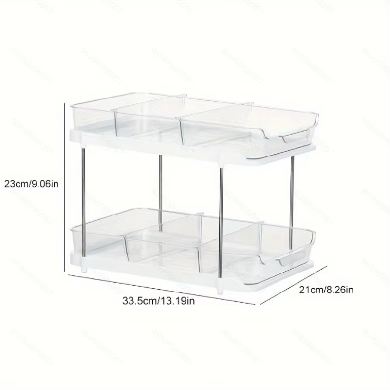 Double Layered Storage Rack Under Kitchen Sink Space Saving Bathroom Multi-layer Sliding Storage Shelf MultiFunctional Shelves: plum