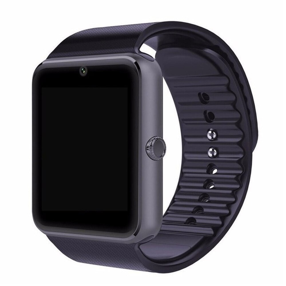 Homme montre montre intelligente GT08 horloge synchronisation notifiant soutien Sim TF carte Bluetooth connectivité Android téléphone montre intelligente hommes alliage: Black