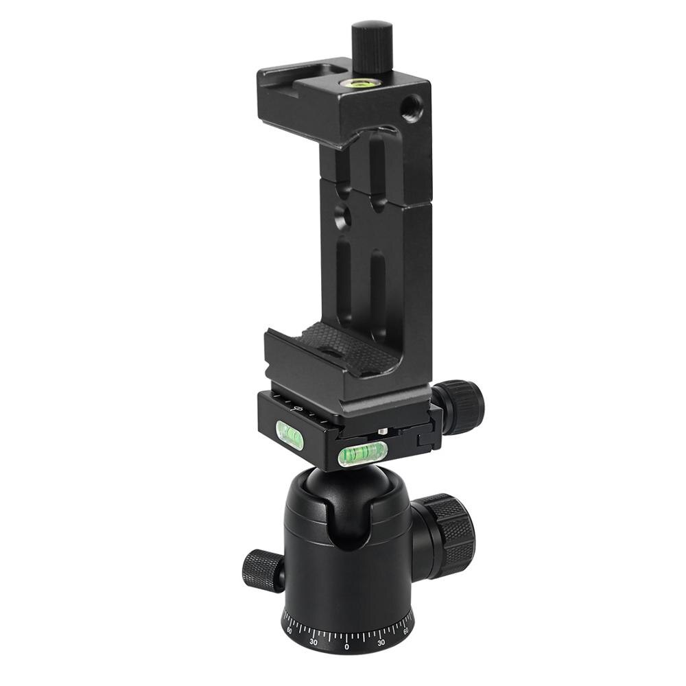 Soporte de trípode panorámico de rotación de 360 grados BGNing 36mm con pinza de teléfono móvil de placa QR para cámara DSLR carga máxima 10kg