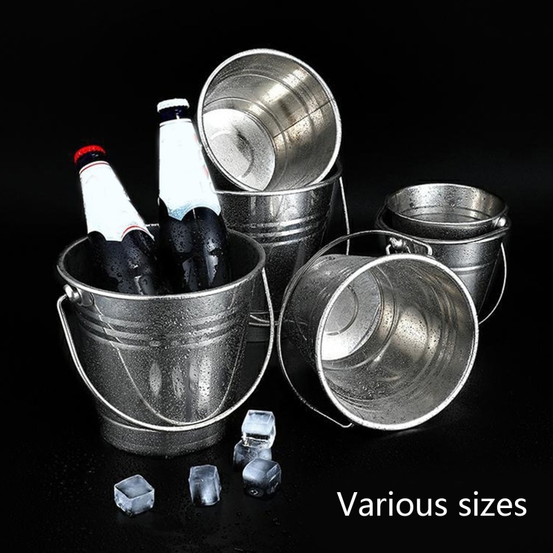 Stainless Steel Beverage Tub Modern with Handle for Barware Wine Lovers for Beer Champagne Party Bar Tools