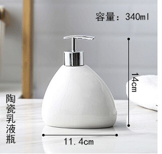 Keramik tilbehør til badeværelset sæt sæbedispenser / toiletbørste / tørretumbler / sæbeskål bomuldspindel aromaterapi produkter til badeværelset: 1pc sæbedispenser