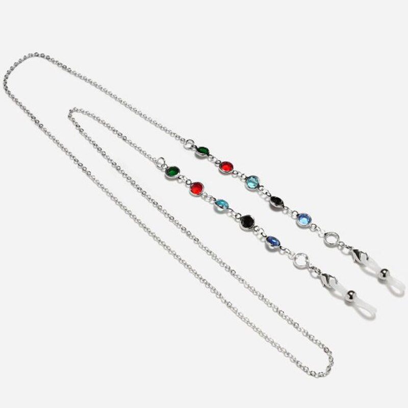 1Pc Brillen Touw Band Strass Kralen Hals Koord Anti Slip Lenzenvloeistof Ketens Zonnebril String Sport Glazen Accessoires: E2