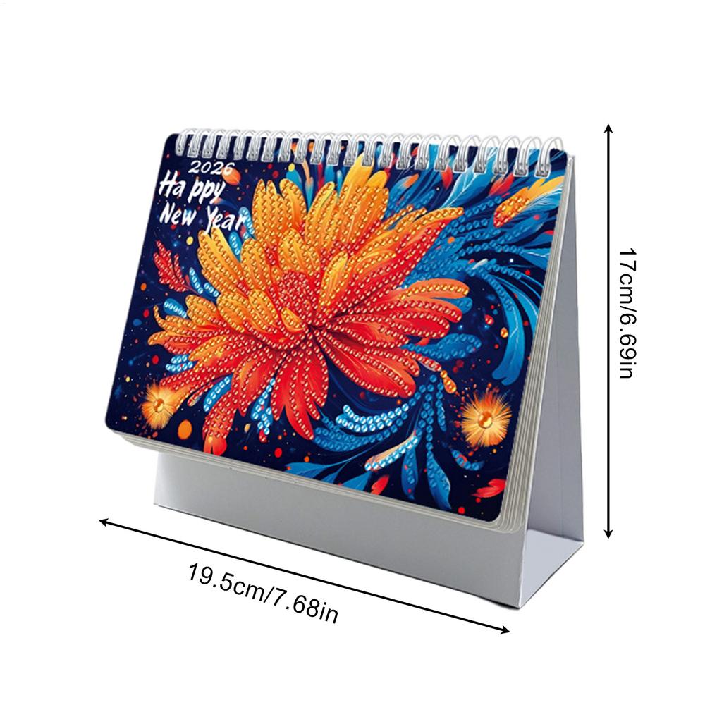 Skrivebordskalender med perlekunst, 12- måneders planlegging, dekorasjon, personlig tidsstyringsplanlegger, mål, avtaler, arrangør: Himmelblå